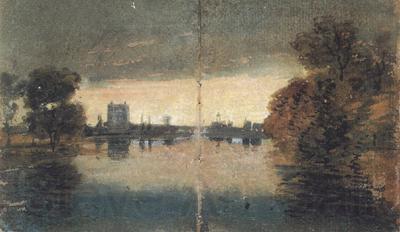 Joseph Mallord William Turner River Scene,Evening effect (mk31) Spain oil painting art